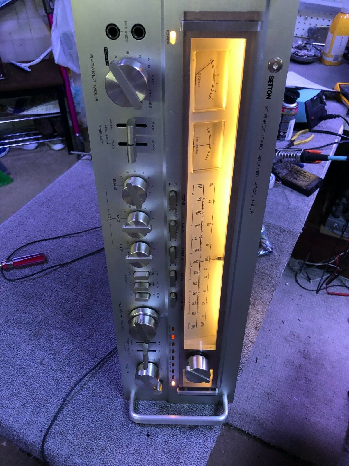 Vintage SETTON RS 220/ 440/ RS 660 RECEIVER front panel LED lamps.